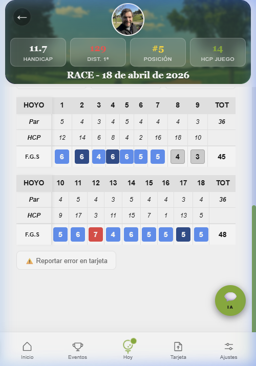 Botón Reportar Error